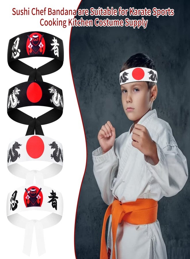 WANGDEFA 24 Pieces Japanese Headband Samurai Headband Ninja Headbands Ninja Warrior Headbands Sushi Chef Bandana for Karate Sports Cooking Kitchen Costume Supply - Image 4
